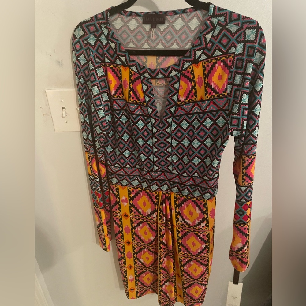 Classy and sassy colorful Hale Bob dress- new with tags
